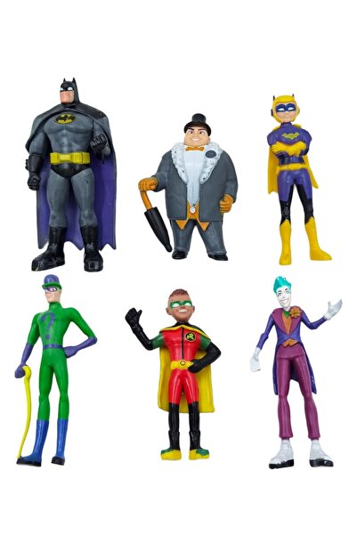HIMMIY Batwheels Batman, Riddler, Penguin, The Joker, Robin ve Batgirl Karakter 6'lı Figür Set
