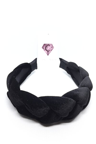 Çınar Aksesuar Βελούδινο Πλεκτό Κορώνα - (ΜΑΥΡΟ)