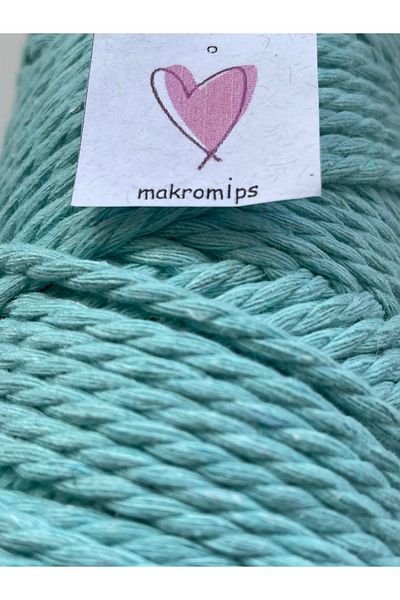 Makromİps MACROME 3 WRAPPED ROPE 250 gr(+-10) 3-3.5 mm DECORATION HOBBY BOHEM PACKAGE KNITTED ROPE