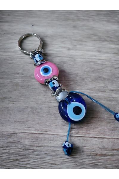 erdoğan hobi Keychain Charm Pink Beaded Car Ornament Bag Ornament Evil Eye Beaded Gift Keychain