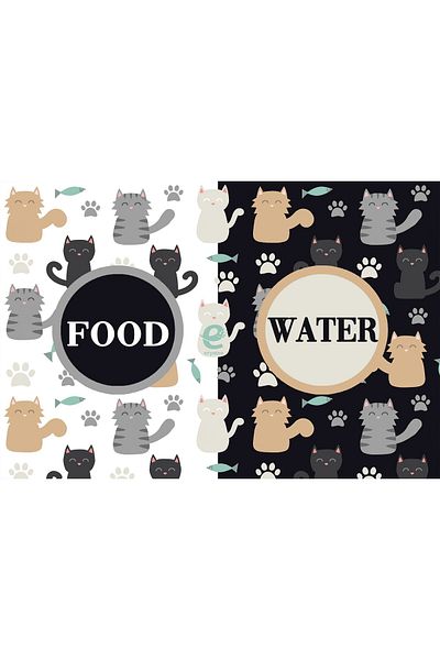eryatex Cat Dog Food Feeding Mat, Cat Patterned Mat, Animal Mat, Cat Dog Accessories