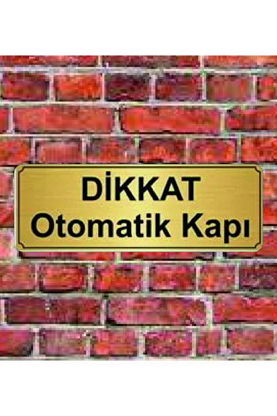 hediyelikevi 10X20 Cm Dikkat Otomatik Kapı Yazılı Metal Yönlendirme Levhası-A...