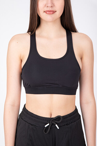 mrmpro Дамски черен сутиен с кръстосани през гърба презрамки и подплънки