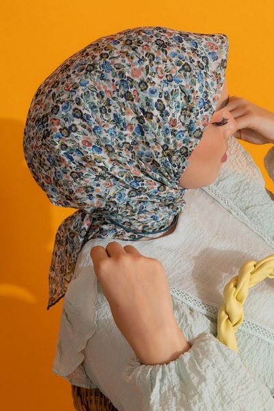 Silk Home Μαλακό βαμβακερό κασκόλ με μοτίβο γαρύφαλλου