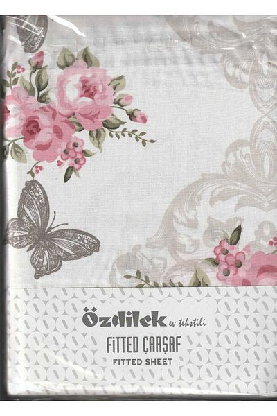 Özdilek Fitted Elastic Sheet Set Padded Sheet 100% Cotton Ranforce 160 x 200 Double Beige Rm645