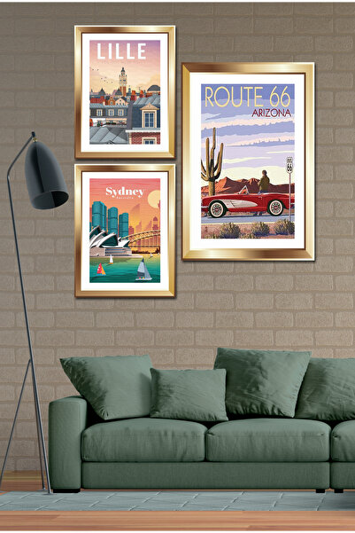 Cadran Parçalı Çerçeve Görünümlü Mdf Tablo Seti DNS