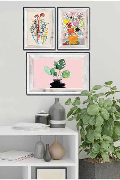 Cadran Parçalı Çerçeve Görünümlü Mdf Tablo Seti DNS