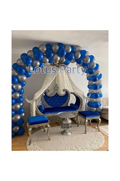 LOTUS PARTY 200 Pieces - Circumcision Wedding Themed Balloon Chain Set ( Silv...
