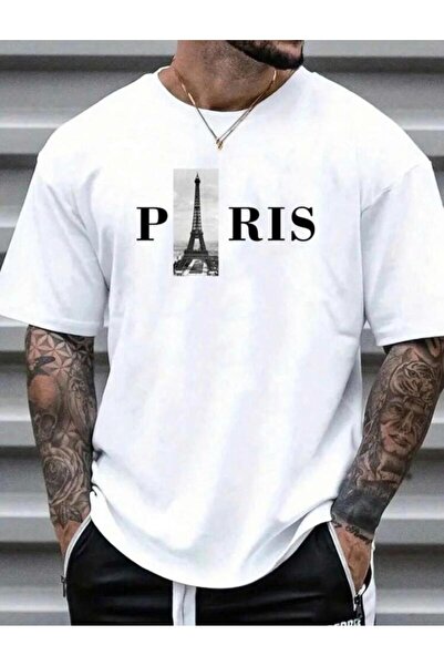 khufu Tricou oversize ALB cu imprimeu PARIS