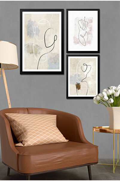 Cadran Parçalı Çerçeve Görünümlü Mdf Tablo Seti DNS