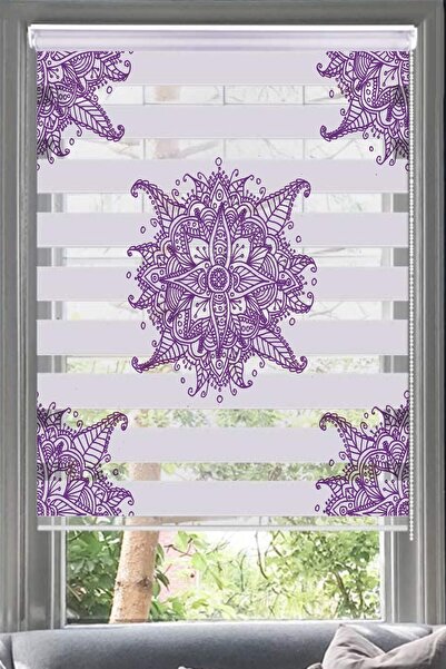 Lotus Damask Desenli Zebra Perde - Salon - Oturma Odası - Mutfak - Damaskv4