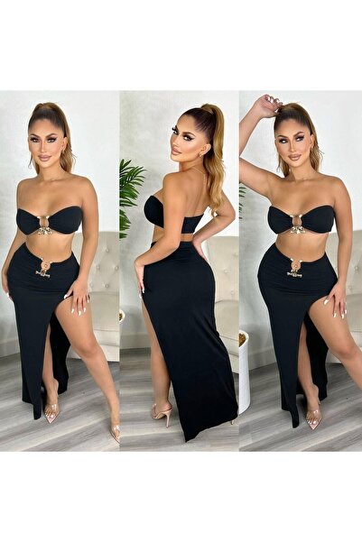 BF Bikini Fashion Χρυσό και ψηλό φόρεμα