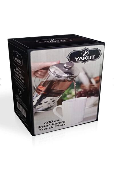 YAKUT FRENCH PRESS WITH METAL HANDLES 600ML