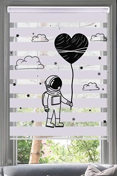 Lotus Dijital Baskı Zebra Perde-çocuk Odası-astronotlove