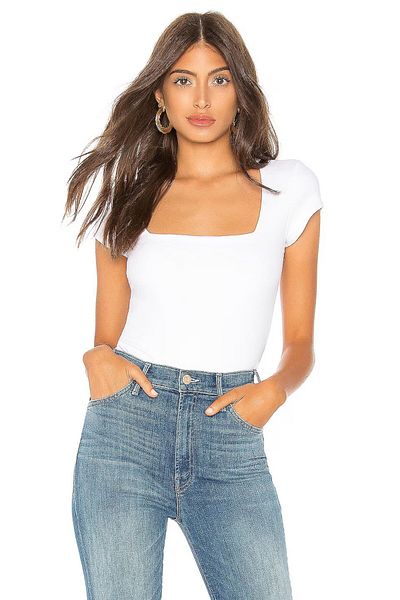 zaccana z Women's Square Neck Short Sleeve Bodysuit