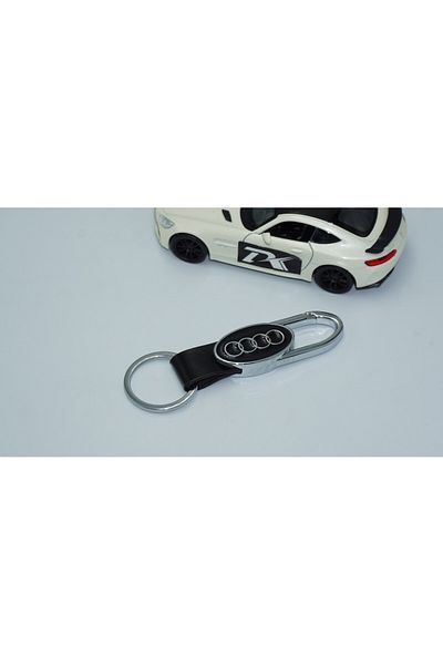 DK Tuning Audi Logo Leather Metal Keychain