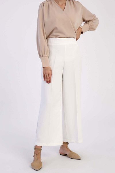 ALLDAY White Iron-On Wide Leg Trousers