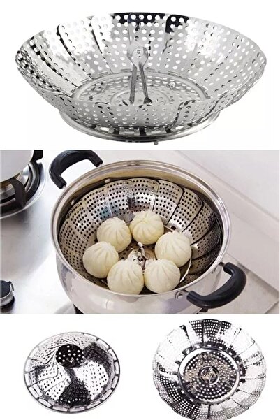 Kitchen Beauty Katlanabilir Buharda Pişirme Aparatı Haşlama Sepeti Pratik Ten...