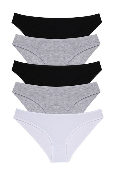 pink mood Pachet de chiloți din bumbac de 5 pi