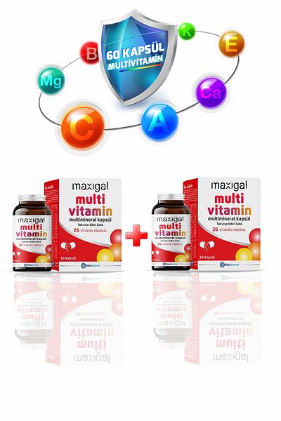 Maxigal 30 Capsules Multivitamin and Multimineral Food Supplement - Pack of 2