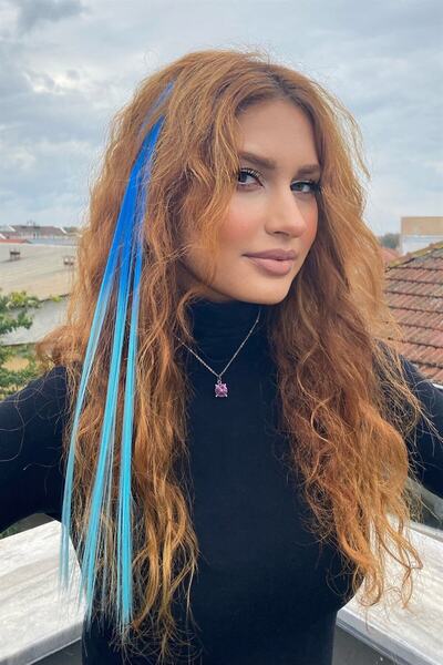 AKOLİFE Postă de păr laterală / 2 culori Ombre / 50 Cm