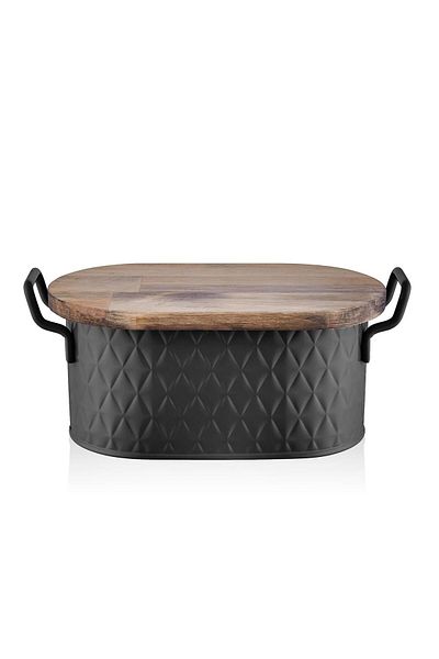 The Mia Prism Bread Storage Container Black 40x22x18 cm