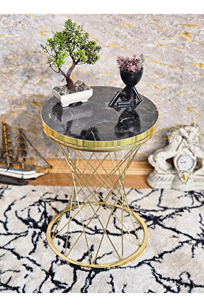 ZAFİR Gold Kaplama Pota Sehpa - Sehpa - Ahşap Sehpa - Metal Sehpa - Sunta Seh...