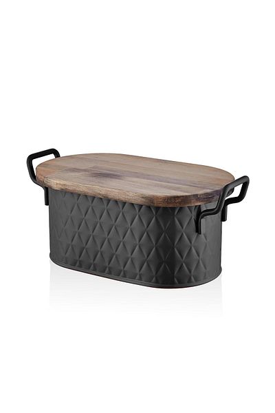 The Mia Prism Bread Storage Container Black 40x22x18 cm
