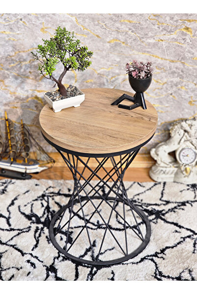 ZAFİR Siyah Boyalı Pota Sehpa - Sehpa - Ahşap Sehpa - Metal Sehpa - Sunta Seh...