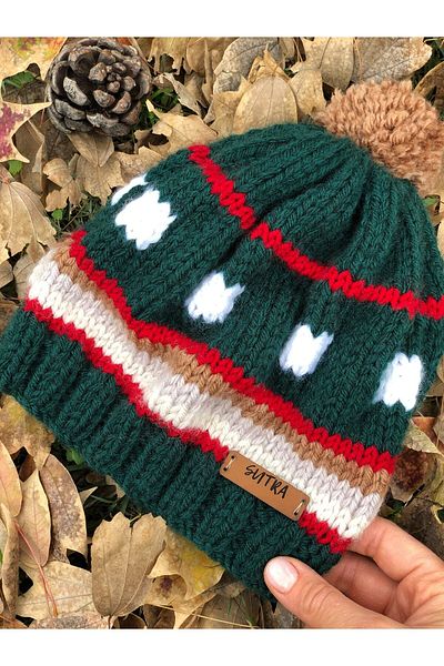 sutra New Year's Winter Gift Hand Knitted Unisex Hat - Beret