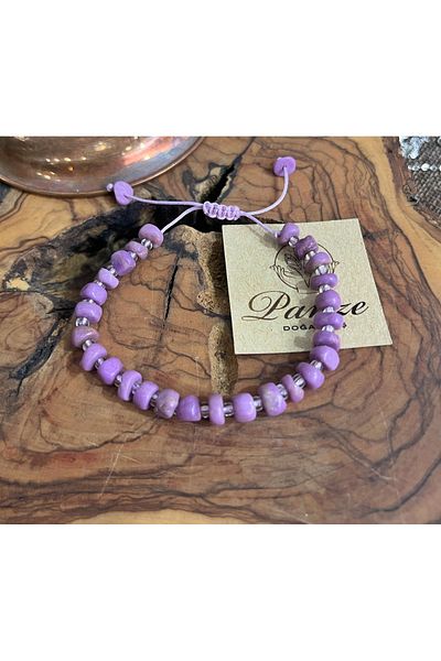 parze doğaltaş Macrame String Braided Phosphosiderite Bracelet