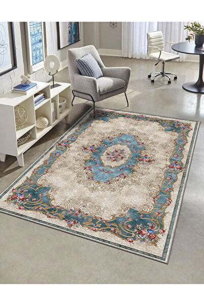 FABBHOME Modern Dijital Baskı Dört Mevsim Yıkanabilir Kaymaz Taban Salon Halı...