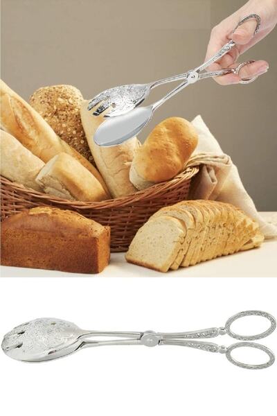 BİTERSE Retro Model Presentation Spoon Salad Spoon Cake Spoon and Serving Set - 2 Pieces