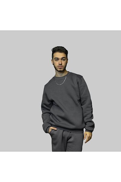 Zec Style Men's Fleece Basic Sweatshirt 3 Thread Raised Sweatshirt