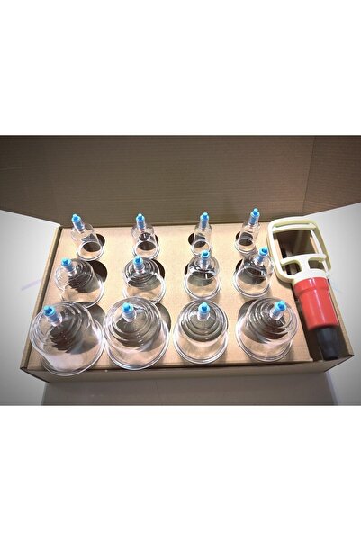 NS MEDİKAL Vakumlu Hacamat Kupa Çekme Masaj Seti 12'li Pompa Dahil