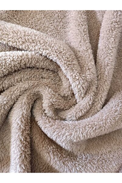 Aslan Online قماش ويلسوفت بني فاتح مزدوج الوجه بعرض 180 سم