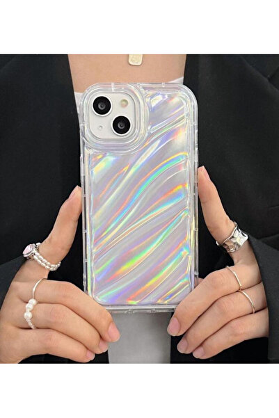 FİŞNEİLETİŞİM İPHONE 13/14 UYUMLU ŞEFFAF HOLOGRAM DESENLİ KILIF