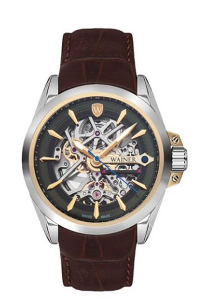 Wainer Men's Leather Wristwatch WA.25677-F