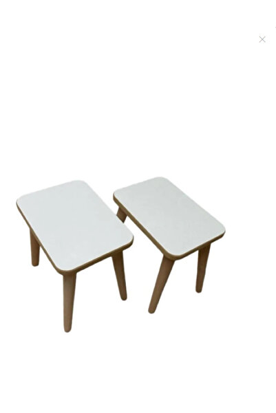 varje 2 Adet Ahşap Dikdörtgen Tabure 29x21