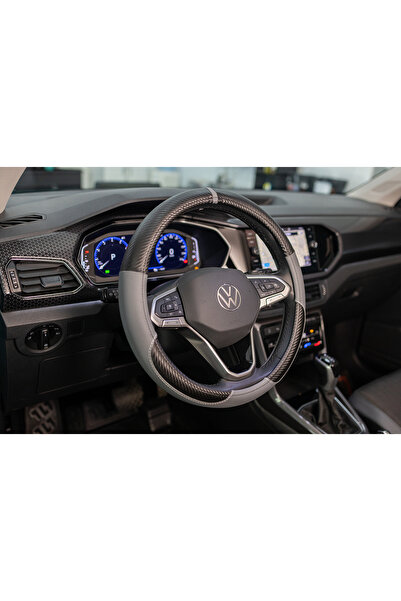 PlusOto Volkswagen Polo Uyumlu Karbon Direksiyon Kılıfı (SİYAH FÜME)