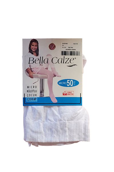 Bella Calze جوارب طويلة للأطفال باللون الأبيض من 9 إلى 10 سنوات