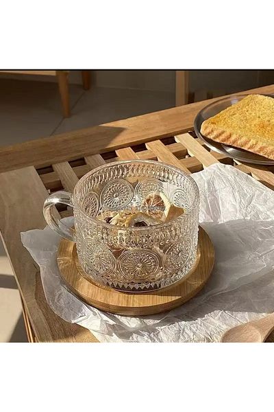 MİMOZA PARK 2 Pieces Heat Resistant Vintage Scandinavian Style Cup Set Vintage Coffee and Presentation Cup