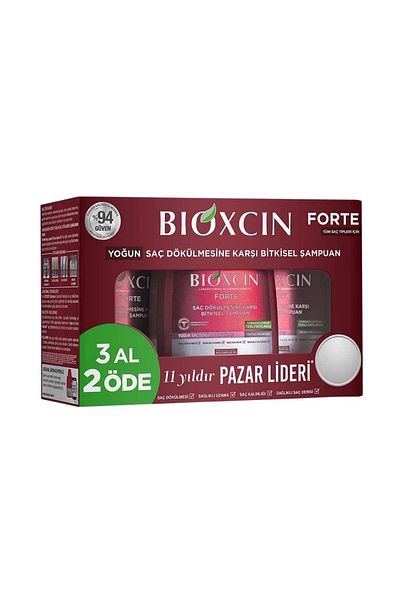 Bioxcin BİOXCIN FORTE Shampoo - 3 Pack, Pay 2 All Hair
