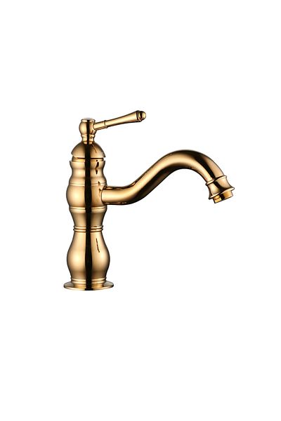 İSAOĞLU YAPI Gold Washbasin Faucet Vintage Washbasin Tap Gold Bathroom Faucet