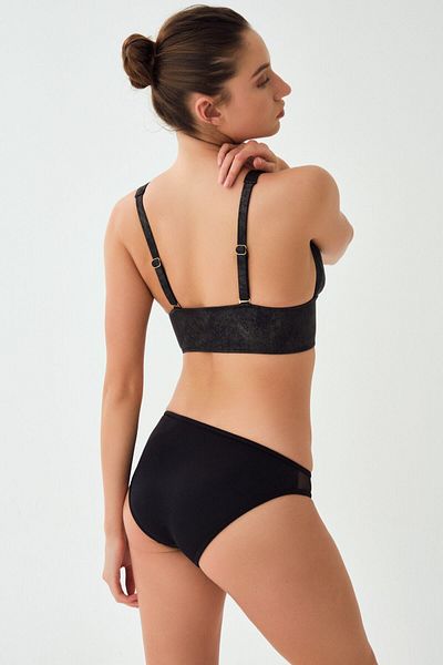 Dagi Schwarzes Triangel-Bikini-Set mit Reißverschluss