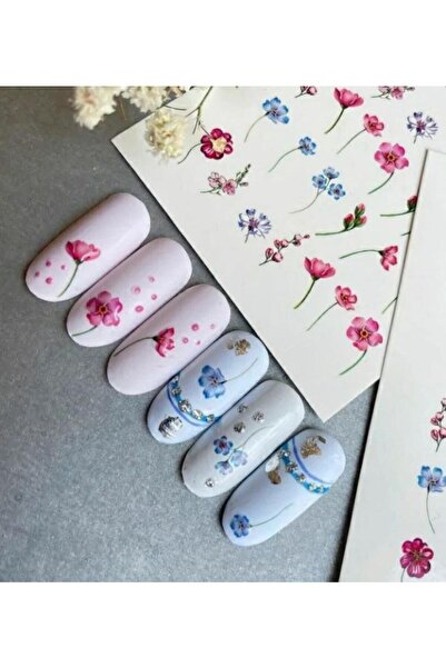 SCA KOZMETİK Gül Desenli Tırnak Dövmesi Tırnak Tattoo Nail Art Tırnak Sticker