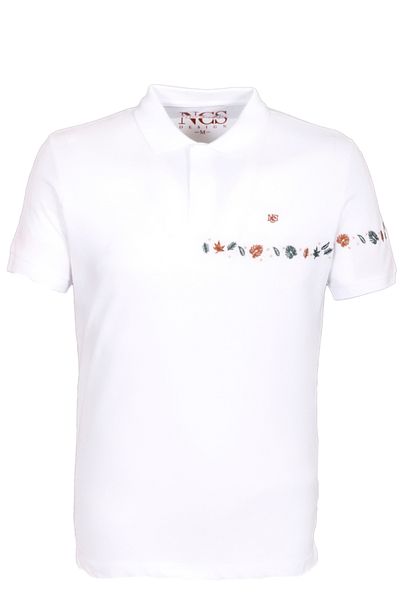 NCS Men's Polo Neck T-Shirt 100% Cotton Slim Fit Ribbed Sleeve Embroidered T-shirt NCS JEANS 1169