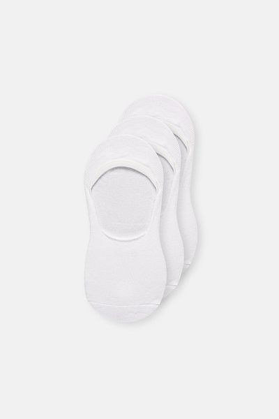Dagi Weiße unsichtbare 3-teilige Baumwollsocken für Damen
