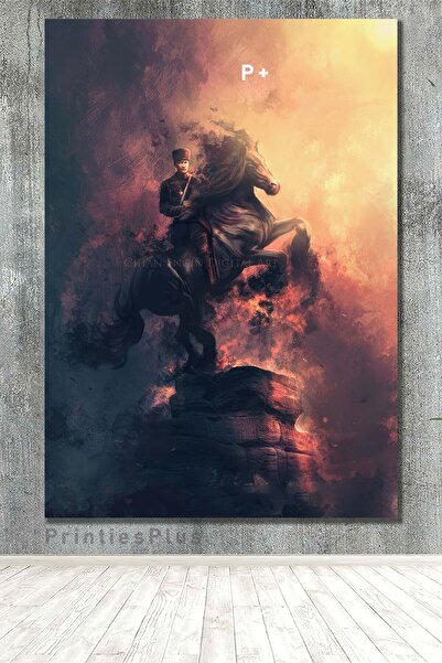 PrintiesPlus Dekoratif Atatürk Portresi Kanvas Tablo Dekoratif Canvas Tablo 6