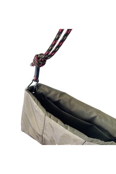 YOURHANDBAGS Vizon Candy Çanta - Haki Pembe Halat Askılı